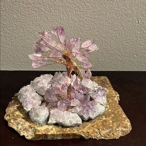 Amethyst Crystal Tree on Stone Base